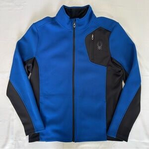 Spyder Full Zip Sweater Jacket Blue Black Large